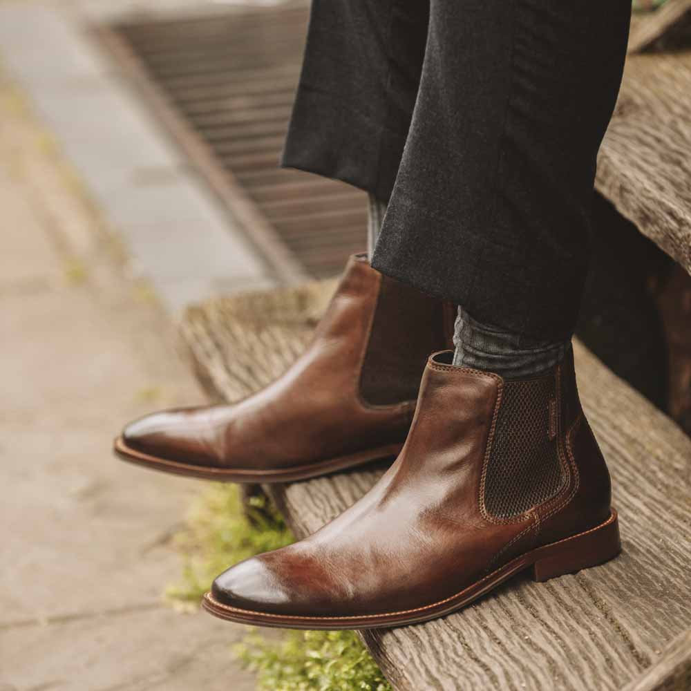 Sikes Washed Chelsea Boots Brown