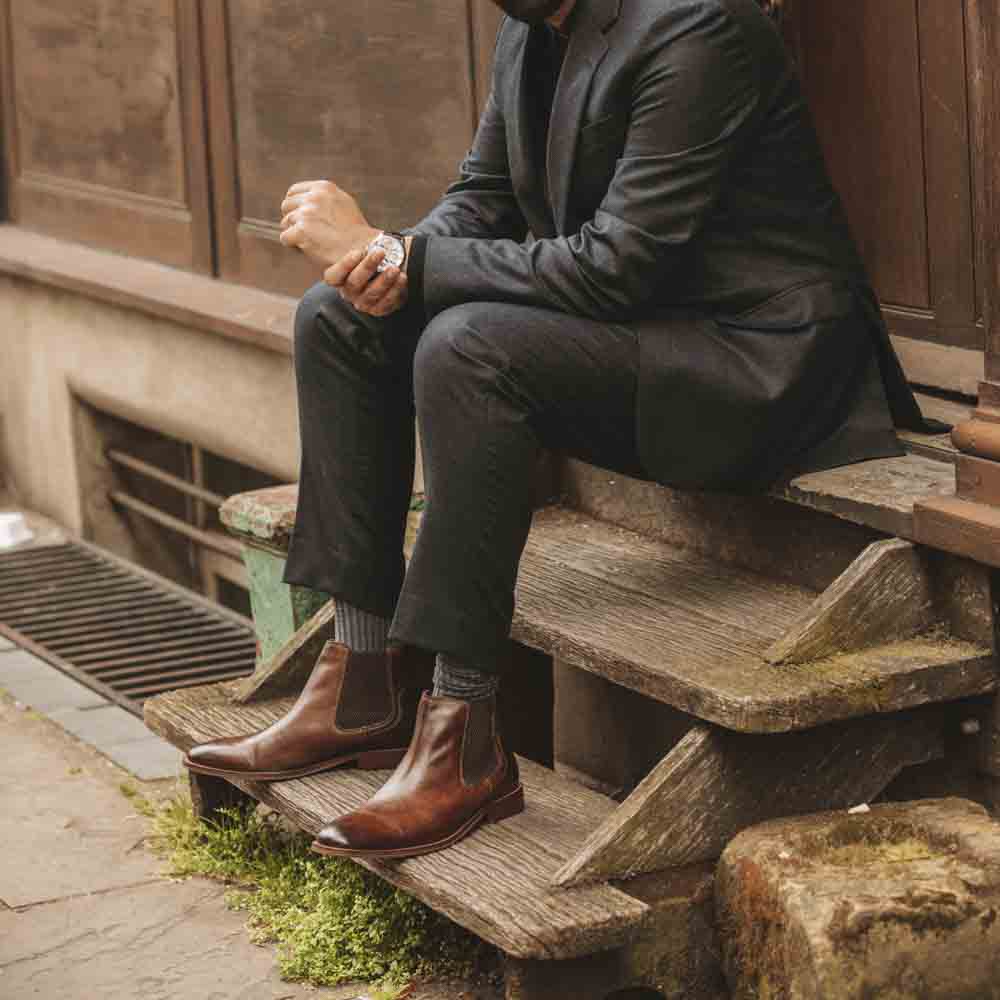 Sikes Washed Chelsea Boots Brown