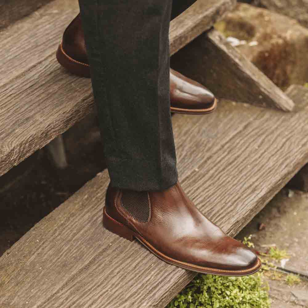 Sikes Washed Chelsea Boots Brown